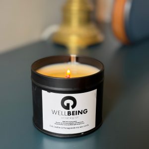 Oud, Leather & Pomegranate Luxury Soy Wax Candle